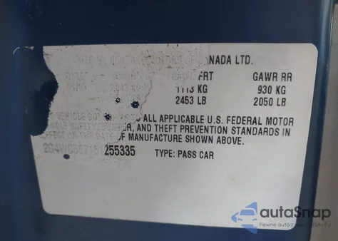 2005 Buick Lacrosse Cx из США, поврежденный, VIN 2G4WC562151255335